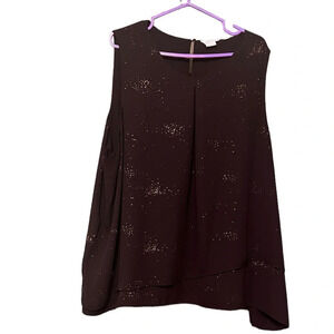 3x black and gold sleeveless top